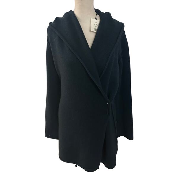 Vince NWT Blue Hooded Yak / Wool  Open Cardigan Sweater Womens Size Small - Picture 1 of 8
